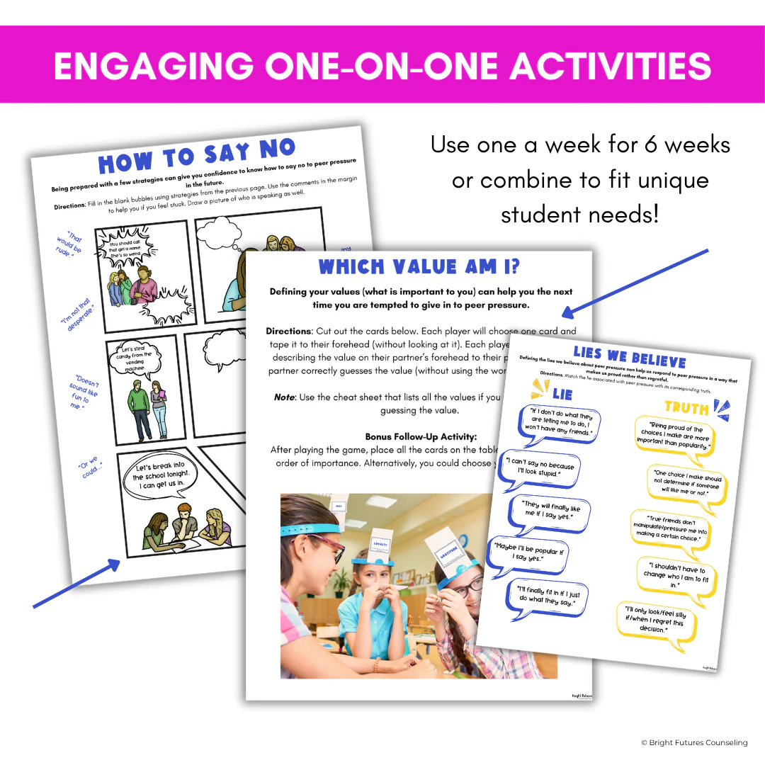 Peer Pressure Individual Counseling Curriculum for Middle School Counseling - Image 9