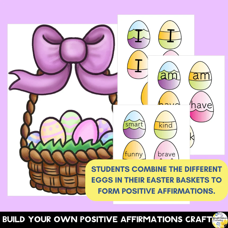 Easter Positive Affirmations for Kids | Spring Self-Esteem Activity - Image 2