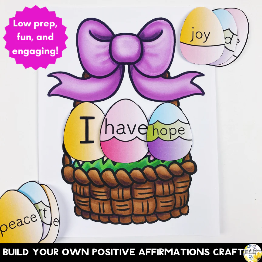 Easter Positive Affirmations for Kids | Spring Self-Esteem Activity - Image 3