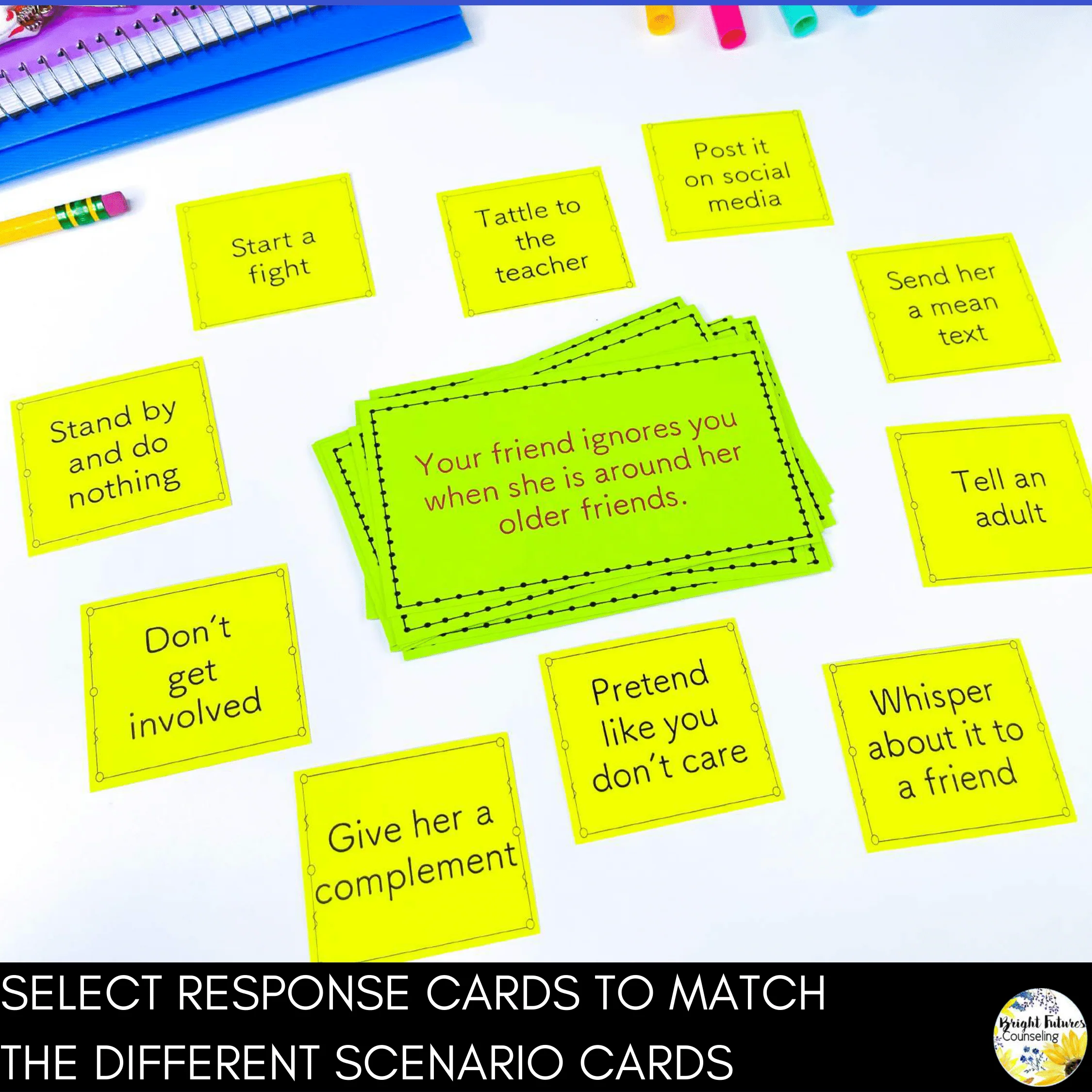 Relational Aggression Social Skills Card Game Counseling Game - Image 4