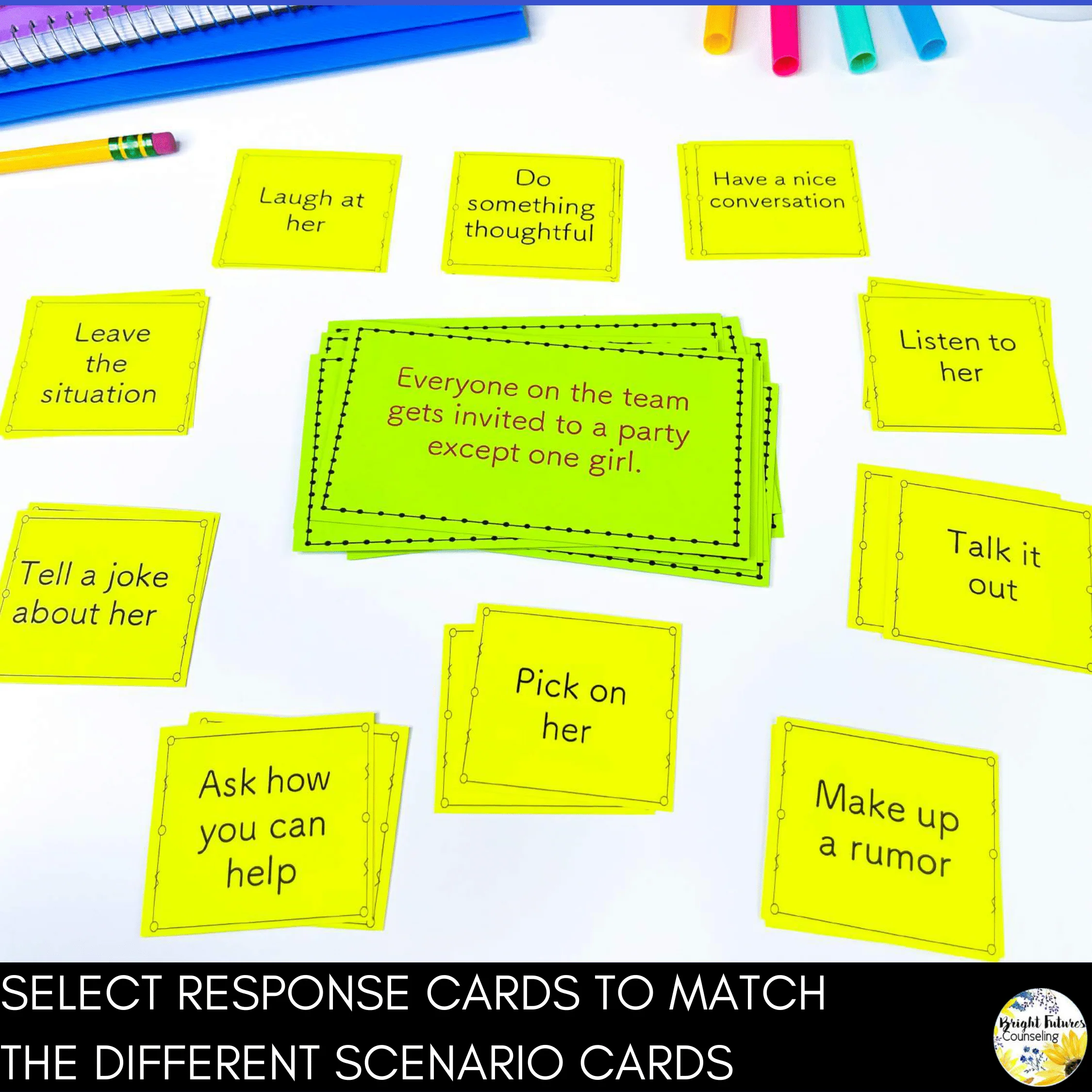 Relational Aggression Social Skills Card Game Counseling Game - Image 5