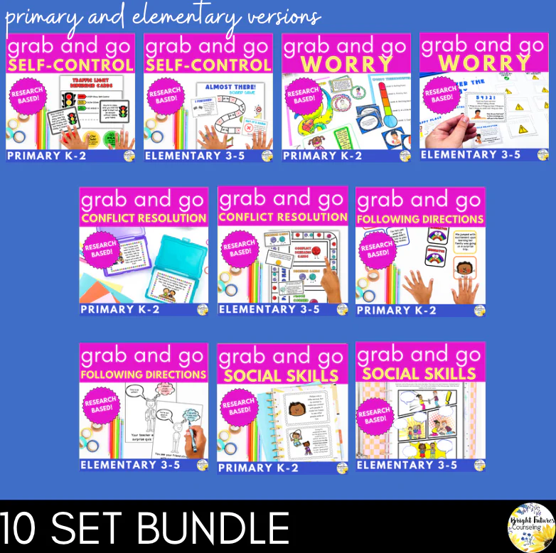 Grab-And-Go Research-Based School Counseling Lessons, Games, & Activities BUNDLE - Image 2