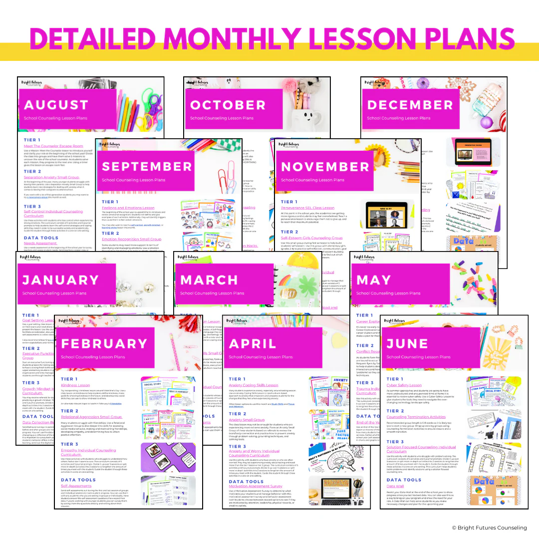 Research Based Year Long Elementary Counseling Curriculum with Editable Curriculum Map! - Image 3