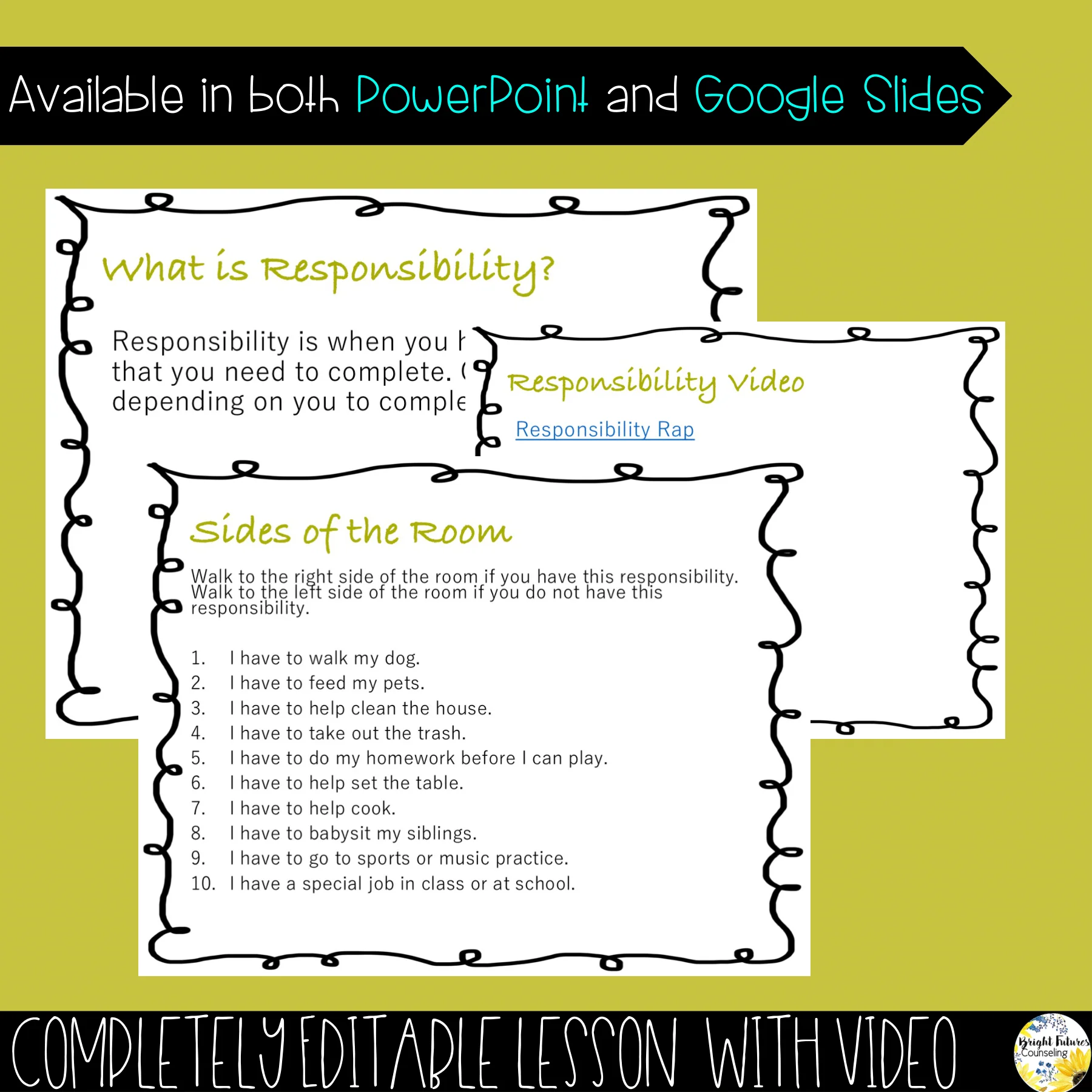 RESPONSIBILITY Classroom Guidance Lesson with Editable Digital Version - Image 2