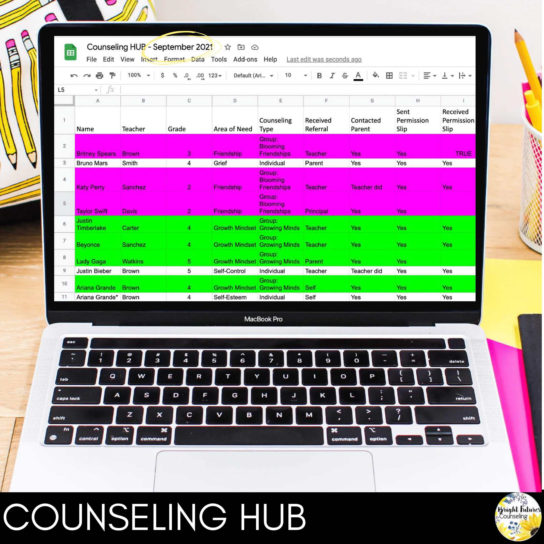 School Counseling Data Collection Spreadsheets - Caseload and Counseling Log - Image 2