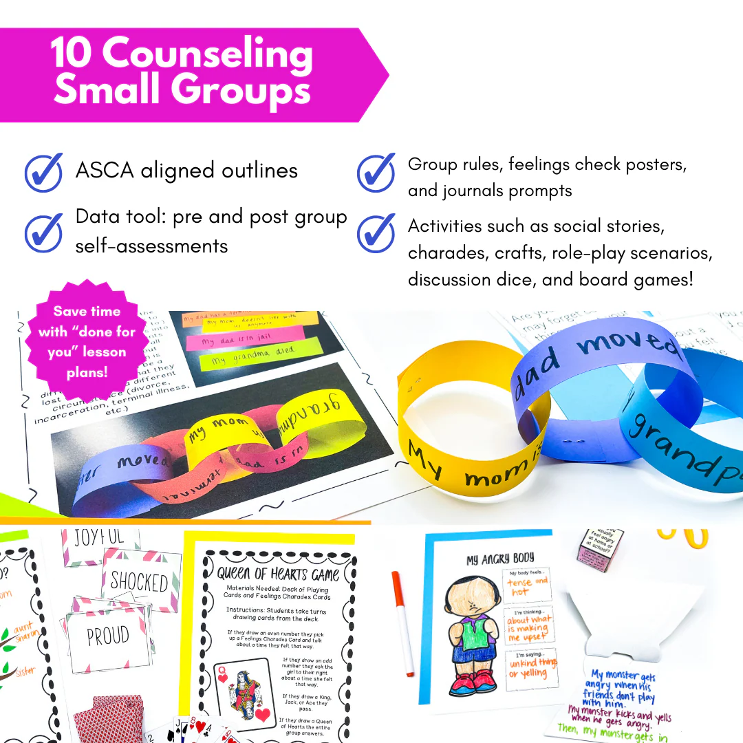 School Counseling Curriculum BUNDLE 10 Low-Prep Ready to Use Counseling Groups - Image 4