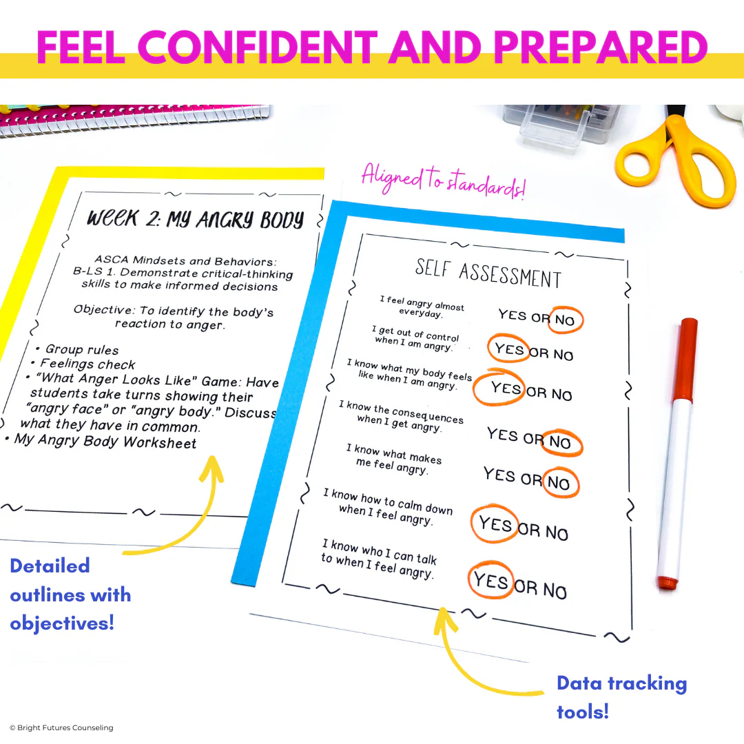 School Counseling Curriculum BUNDLE 10 Low-Prep Ready to Use Counseling Groups - Image 6