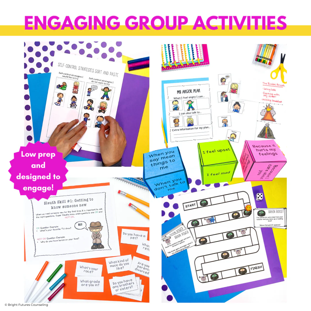 School Counseling Curriculum BUNDLE 10 Low-Prep Ready to Use Counseling Groups - Image 9