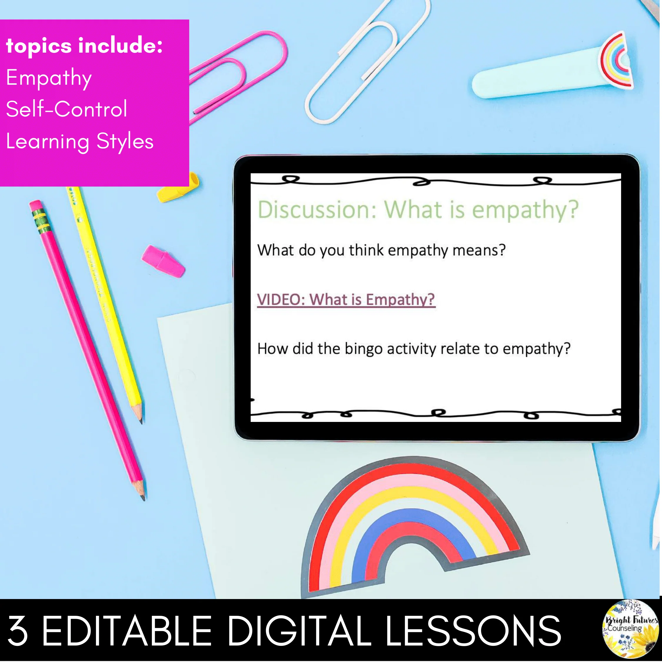 School Counseling Guidance Lessons Bundle - Editable Classroom Lessons - Image 2