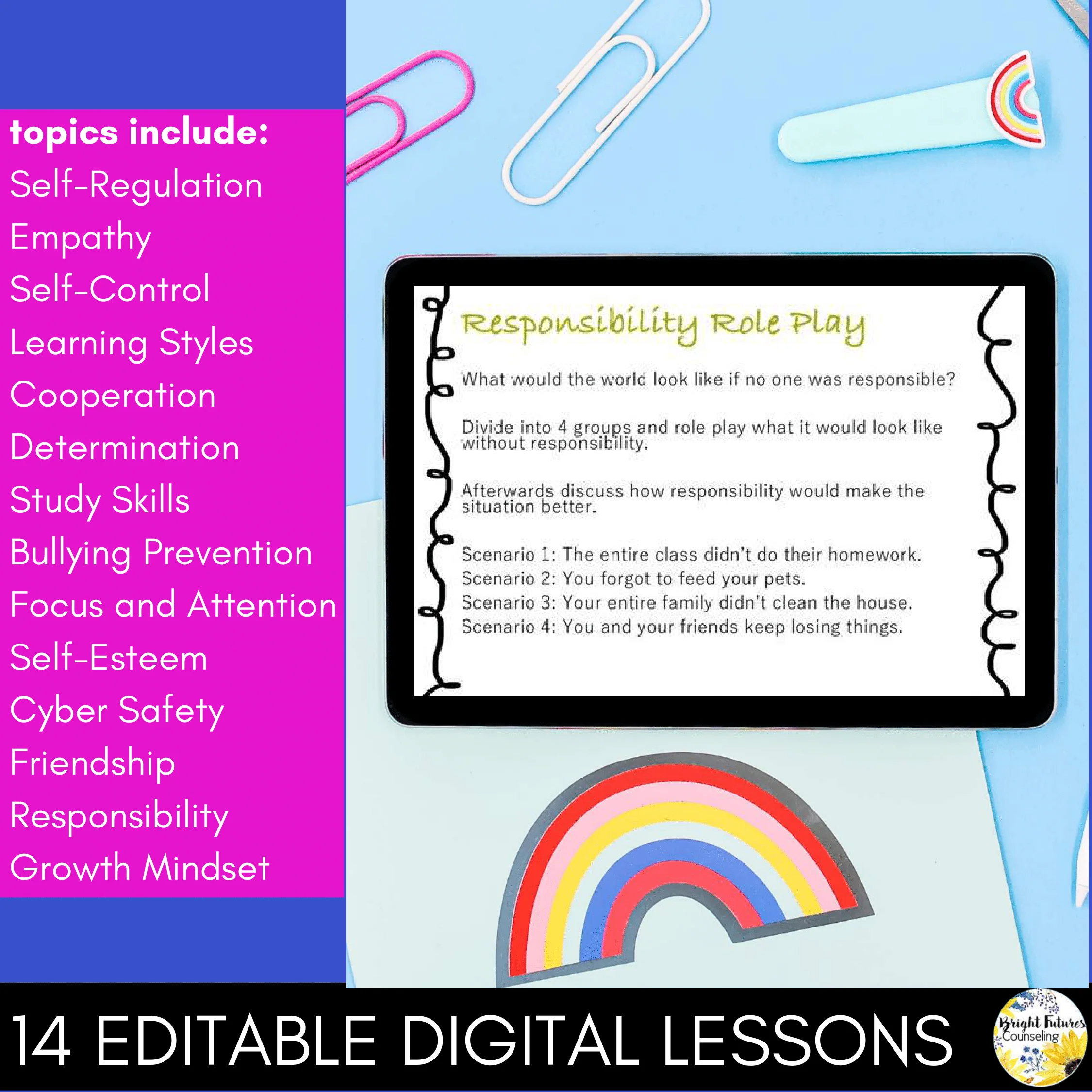 SEL Guidance Lesson Super Bundle 18 Interactive Classroom Counseling Lessons - Image 7