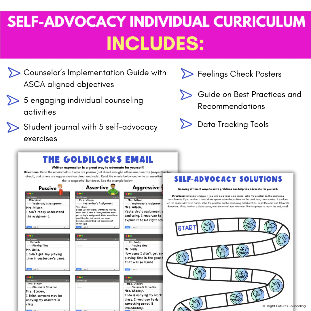 Self-Advocacy Middle School Individual Counseling - Self-Advocacy Worksheets - Image 4