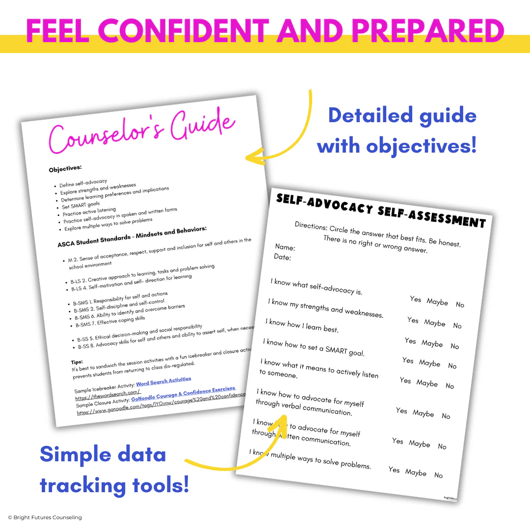 Self-Advocacy Middle School Individual Counseling - Self-Advocacy Worksheets - Image 5