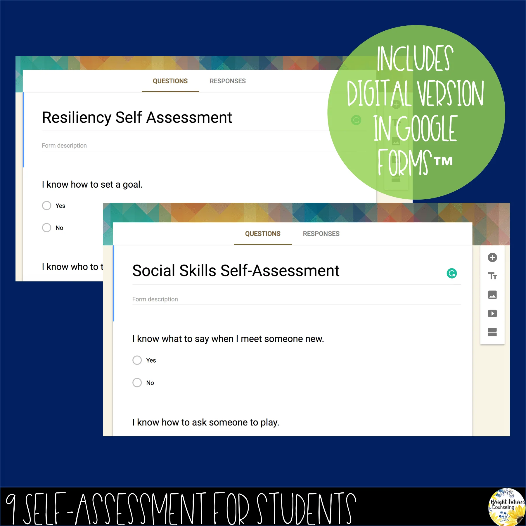 Self-Assessments Bundle Editable School Counseling Data Collection Tools - Image 3