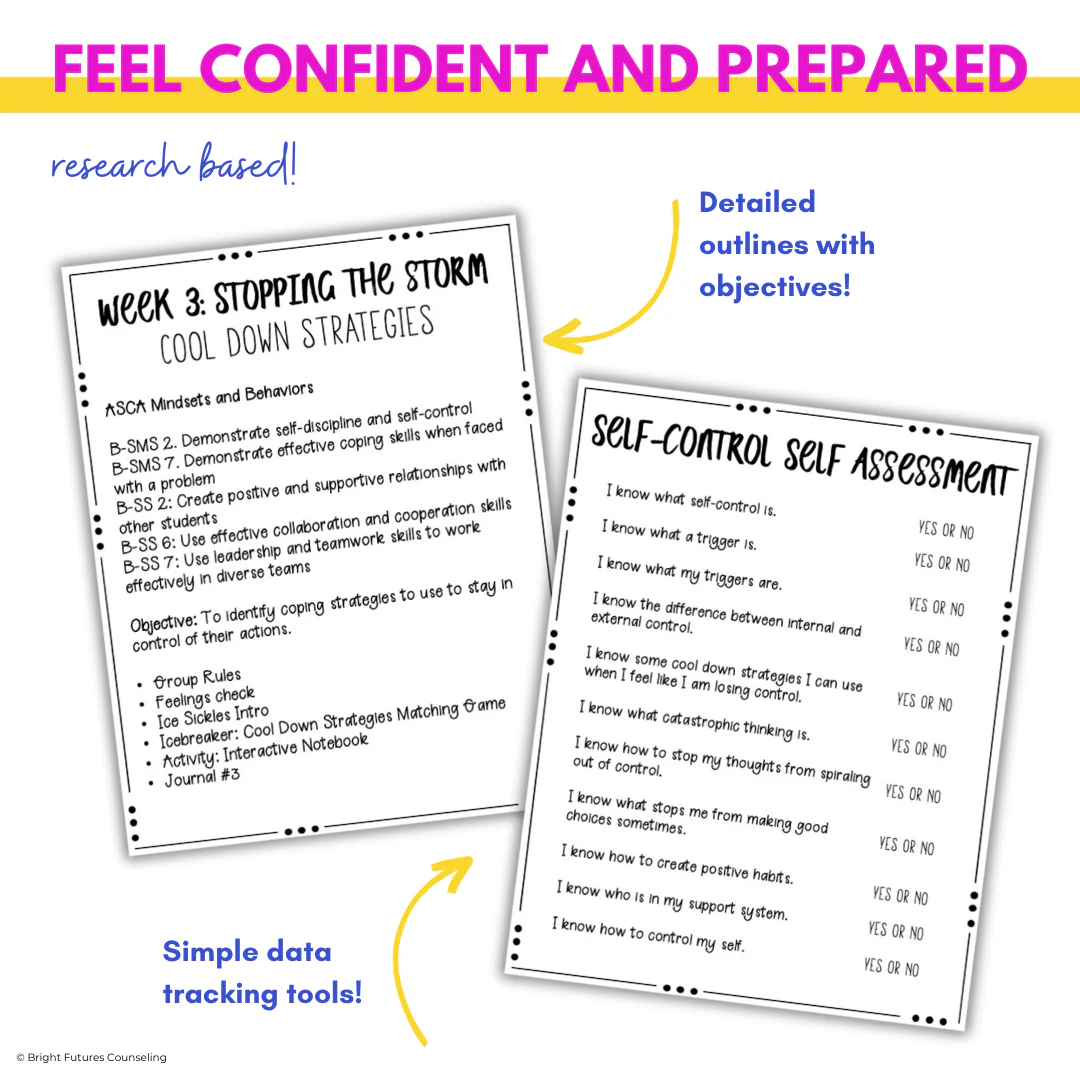Self-Control School Counseling Group: Develop Self-Control Accountability Habits - Image 5