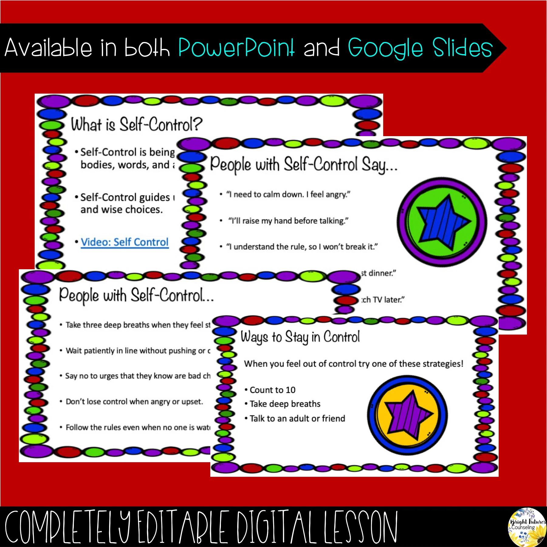 SELF-CONTROL Guidance Lesson + Editable Google Slides Version - Image 2