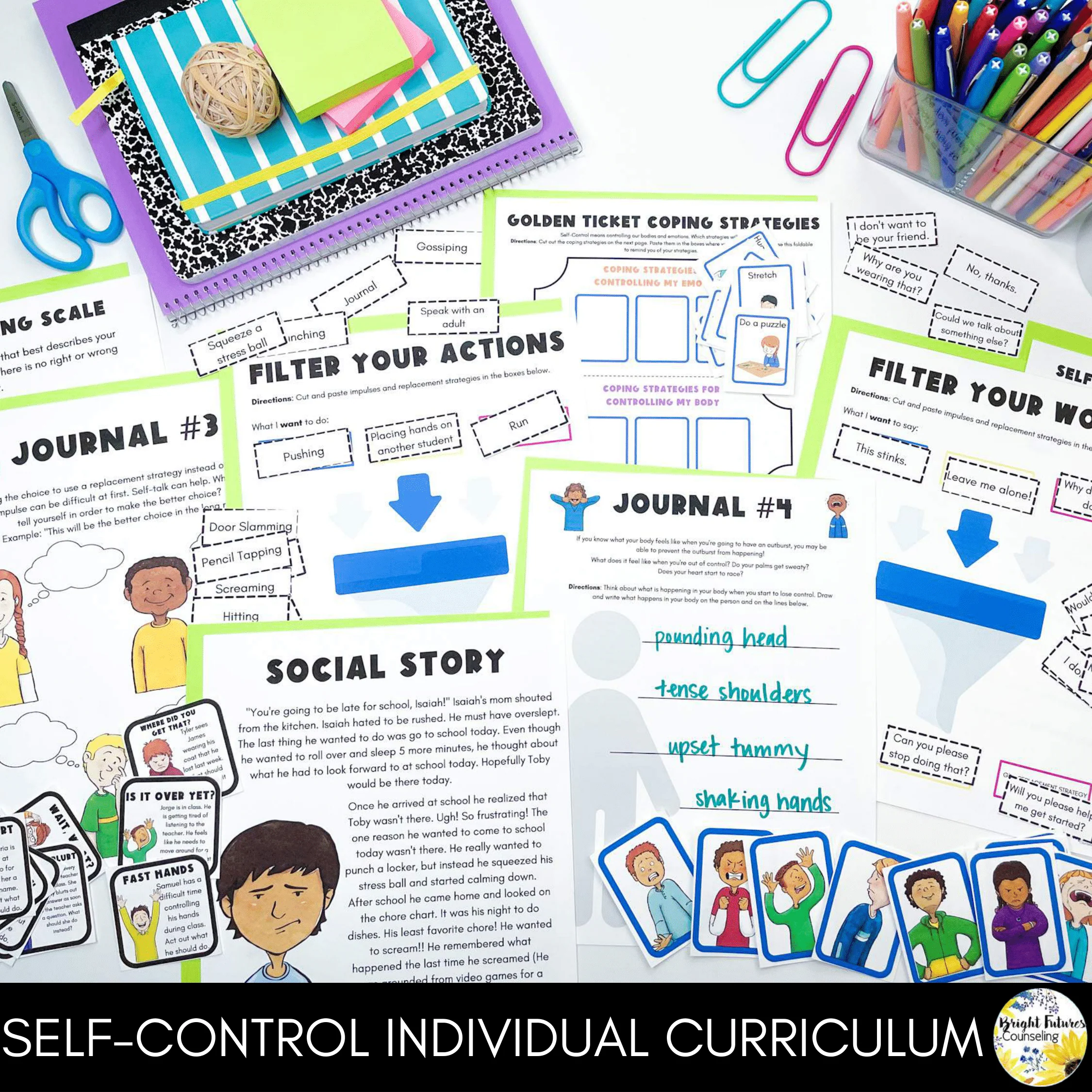 Self-Control Individual Counseling Curriculum + Data Tracking Tools - Image 4