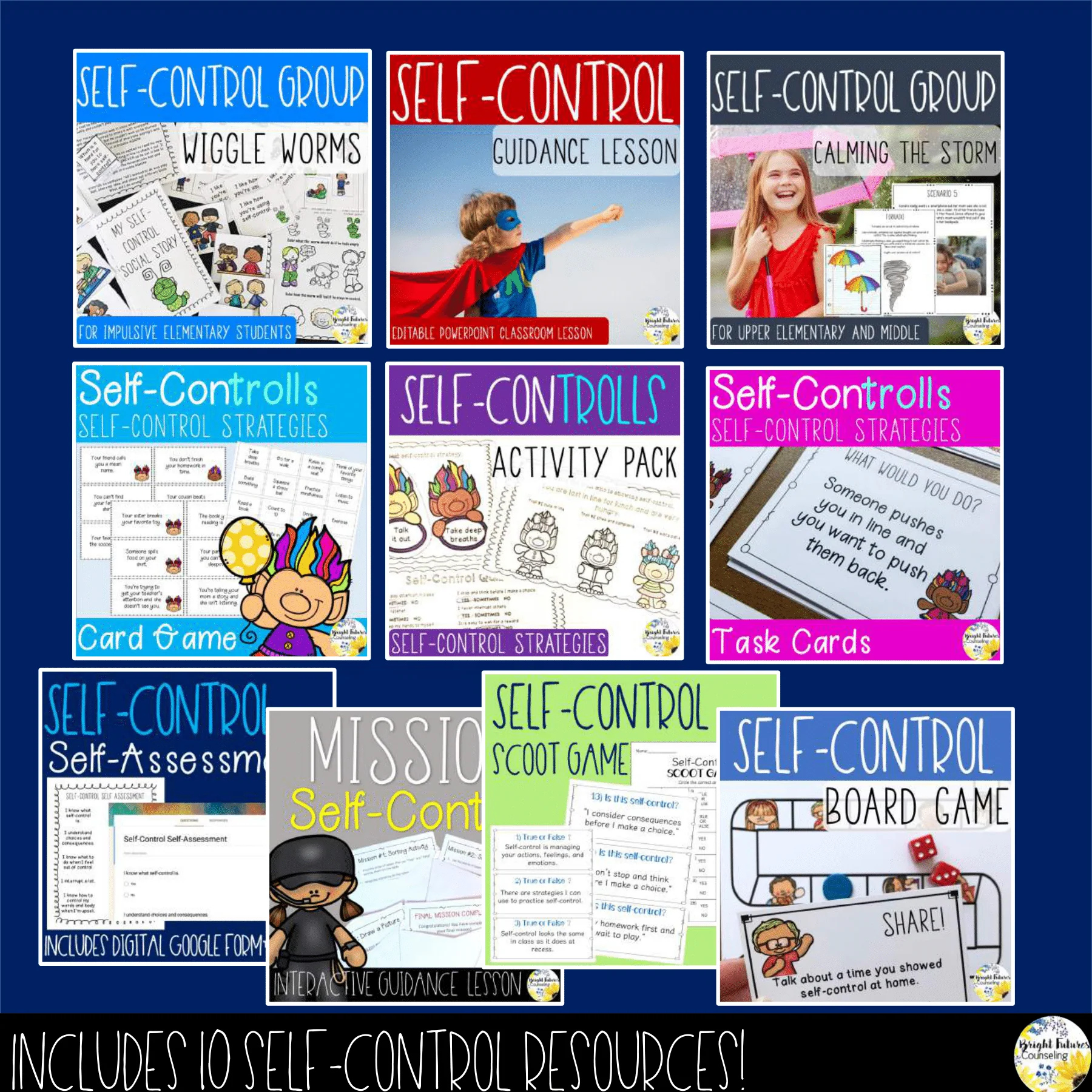 Self-Control Mega Bundle - Small Groups, Class Lessons, Assessments, and Games - Image 2