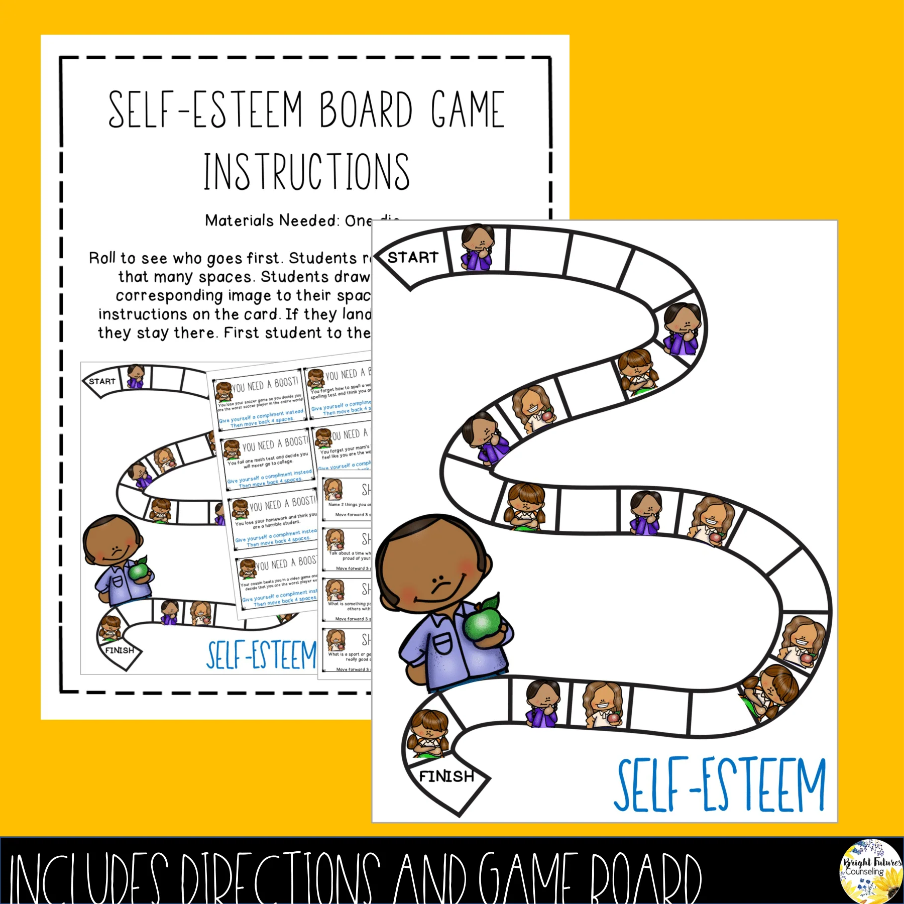 Self-Esteem Board Game - School Counseling Game with Digital Version - Image 2