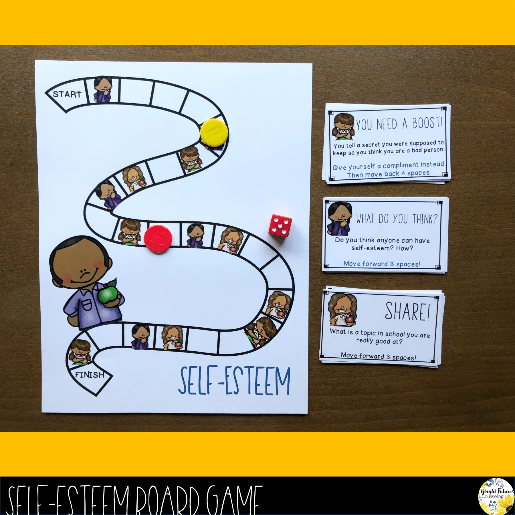 Self-Esteem Board Game - School Counseling Game with Digital Version - Image 3