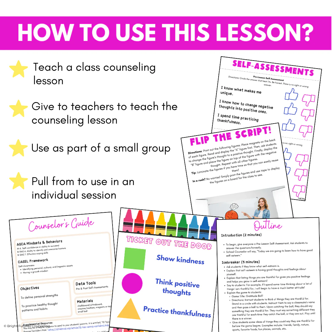Self-Esteem Counseling Guidance Lesson - Self-Esteem & Confidence Activities - Image 13