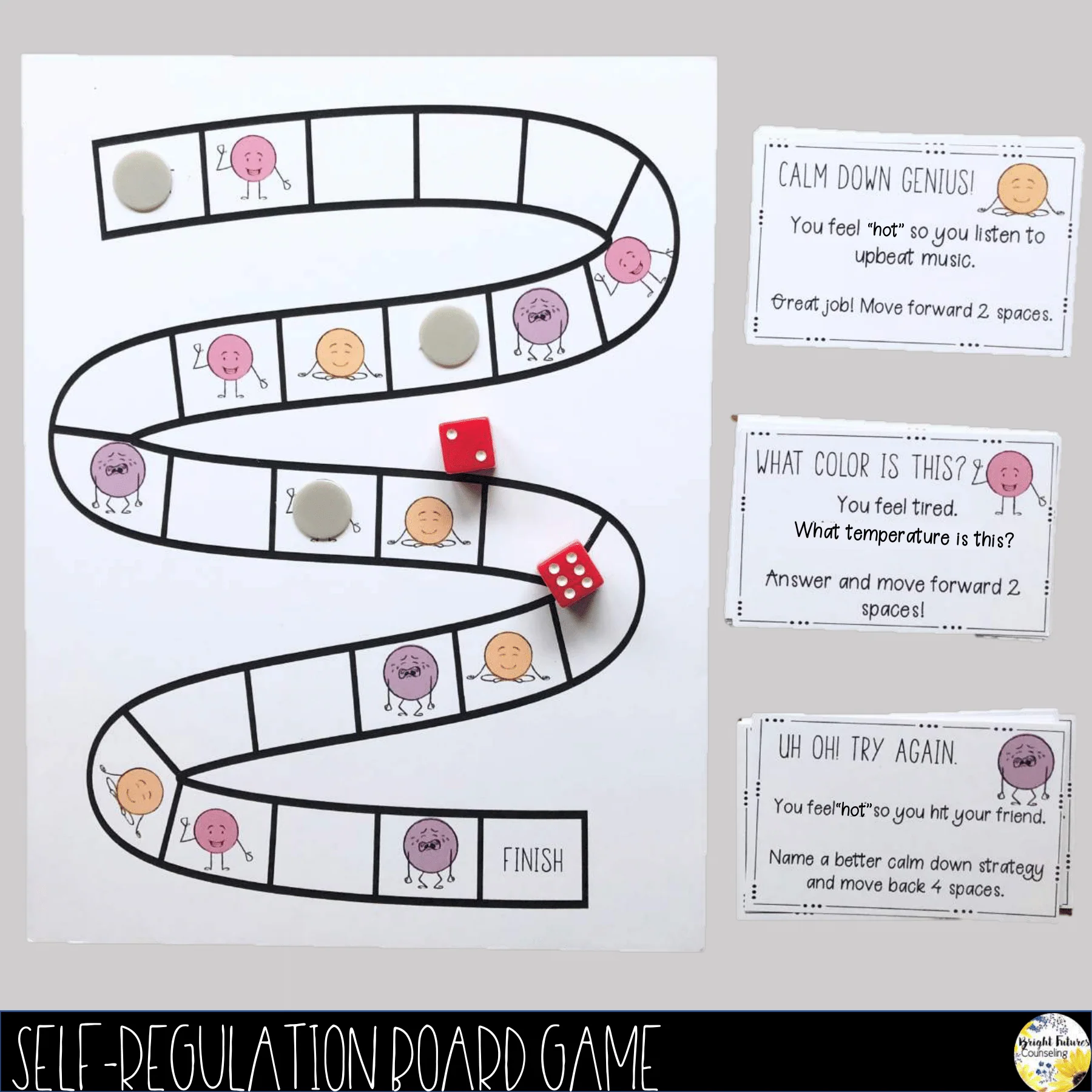 Self-Regulation Board Game School Counseling Game for Coping Strategies - Image 2