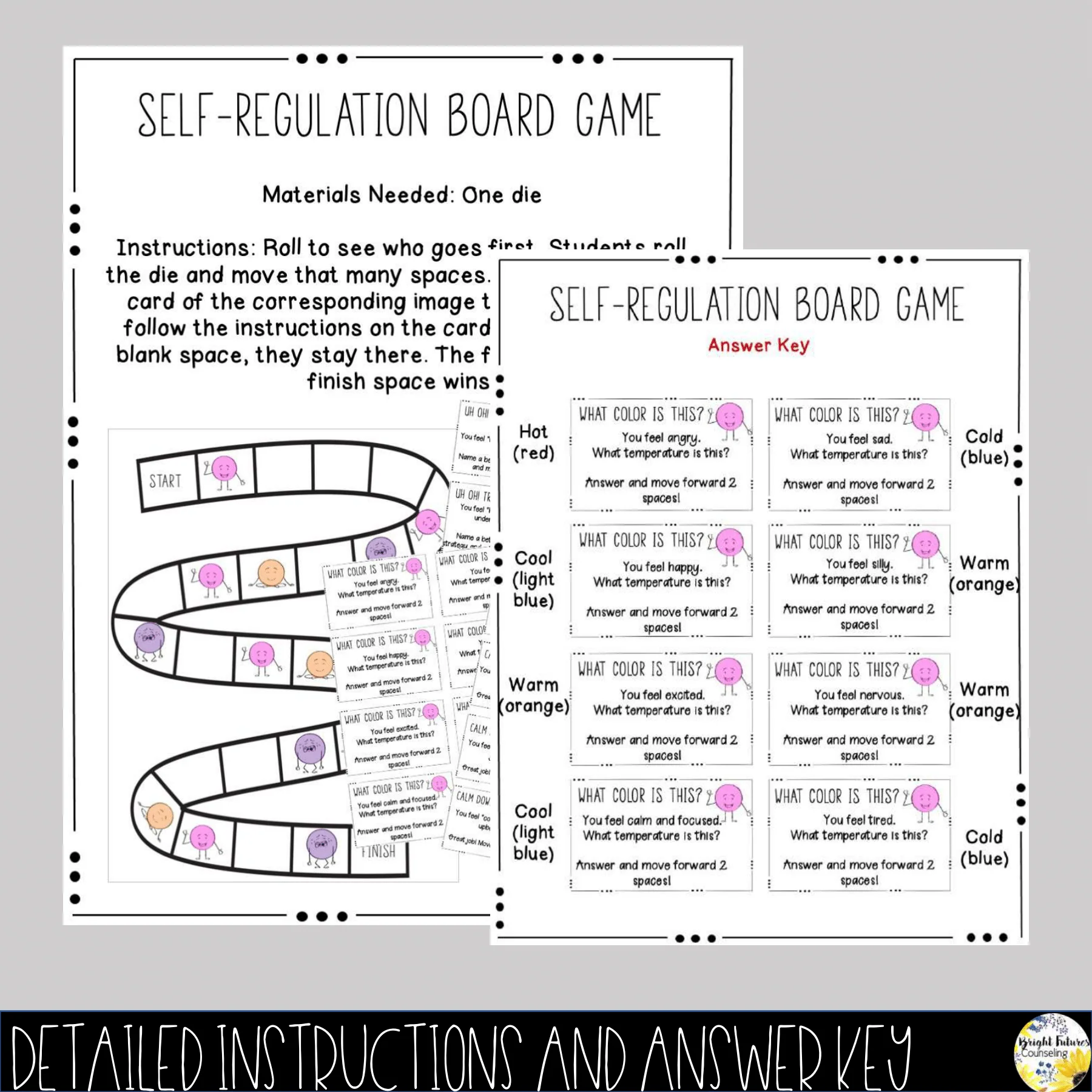 Self-Regulation Board Game School Counseling Game for Coping Strategies - Image 5