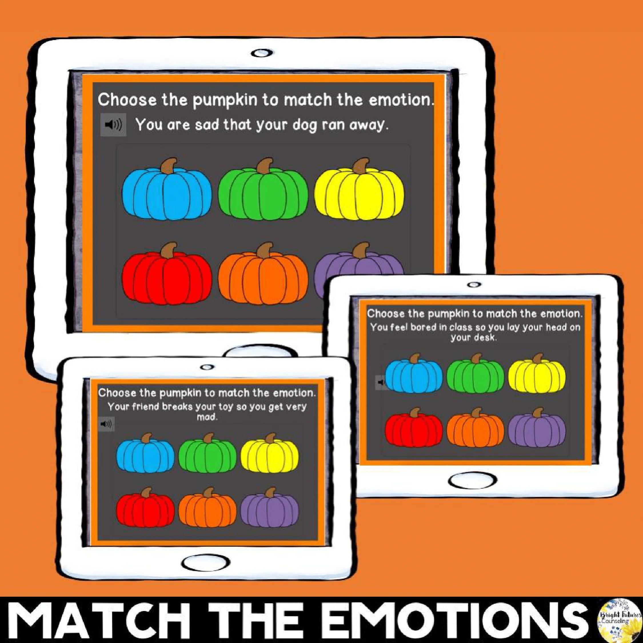 Self-Regulation Fall Bundle - What Color is Your Pumpkin ? Digital Fall SEL Game - Image 7