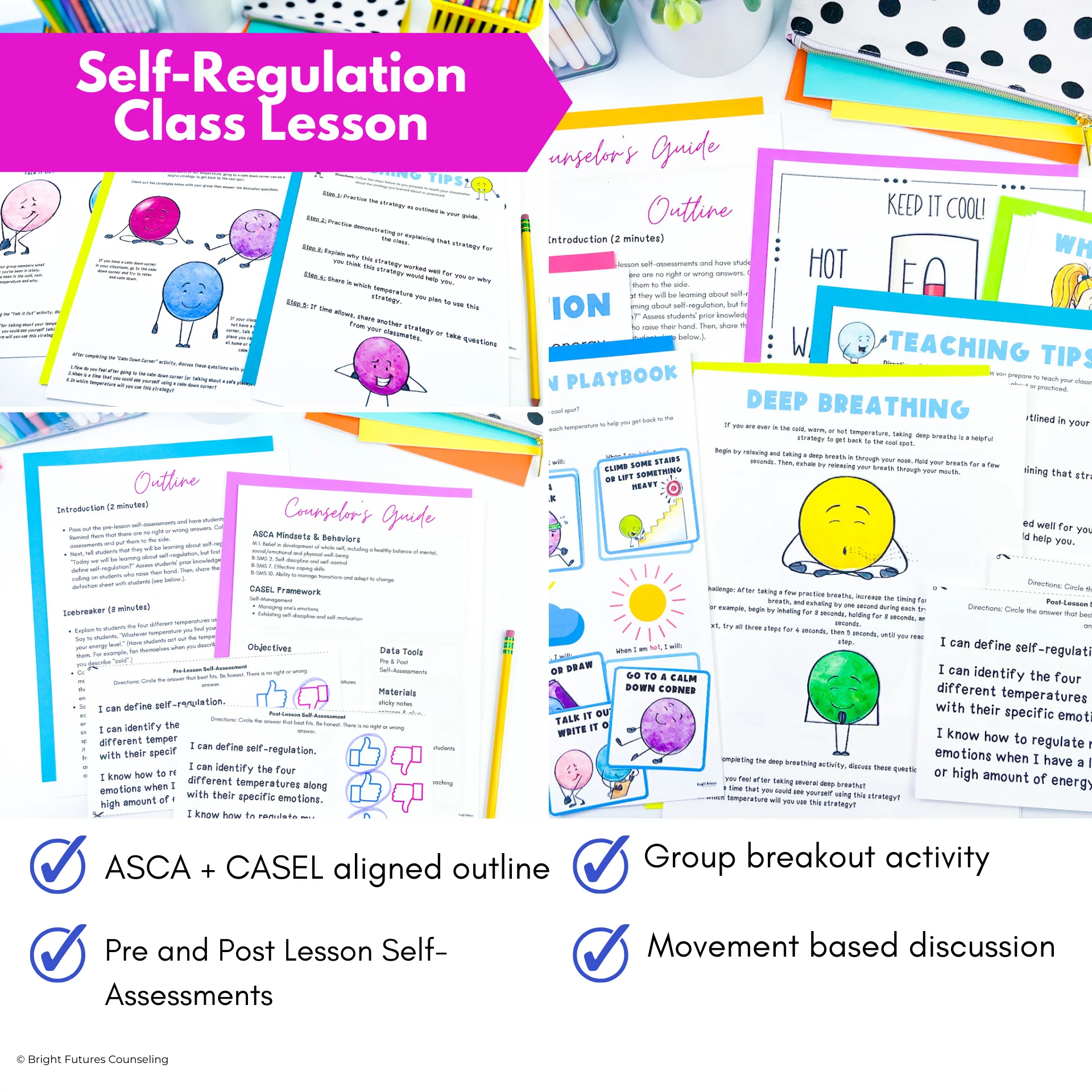 Self-Regulation Coping Strategies 3 Tier Curriculum: Research Based Counseling - Image 3