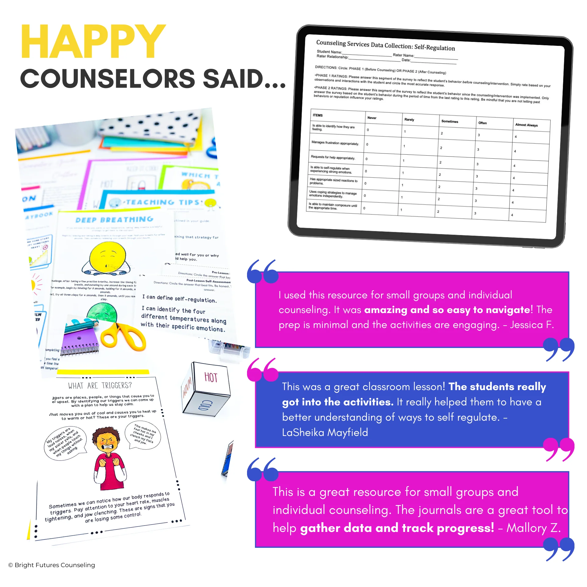Self-Regulation Coping Strategies 3 Tier Curriculum: Research Based Counseling - Image 8