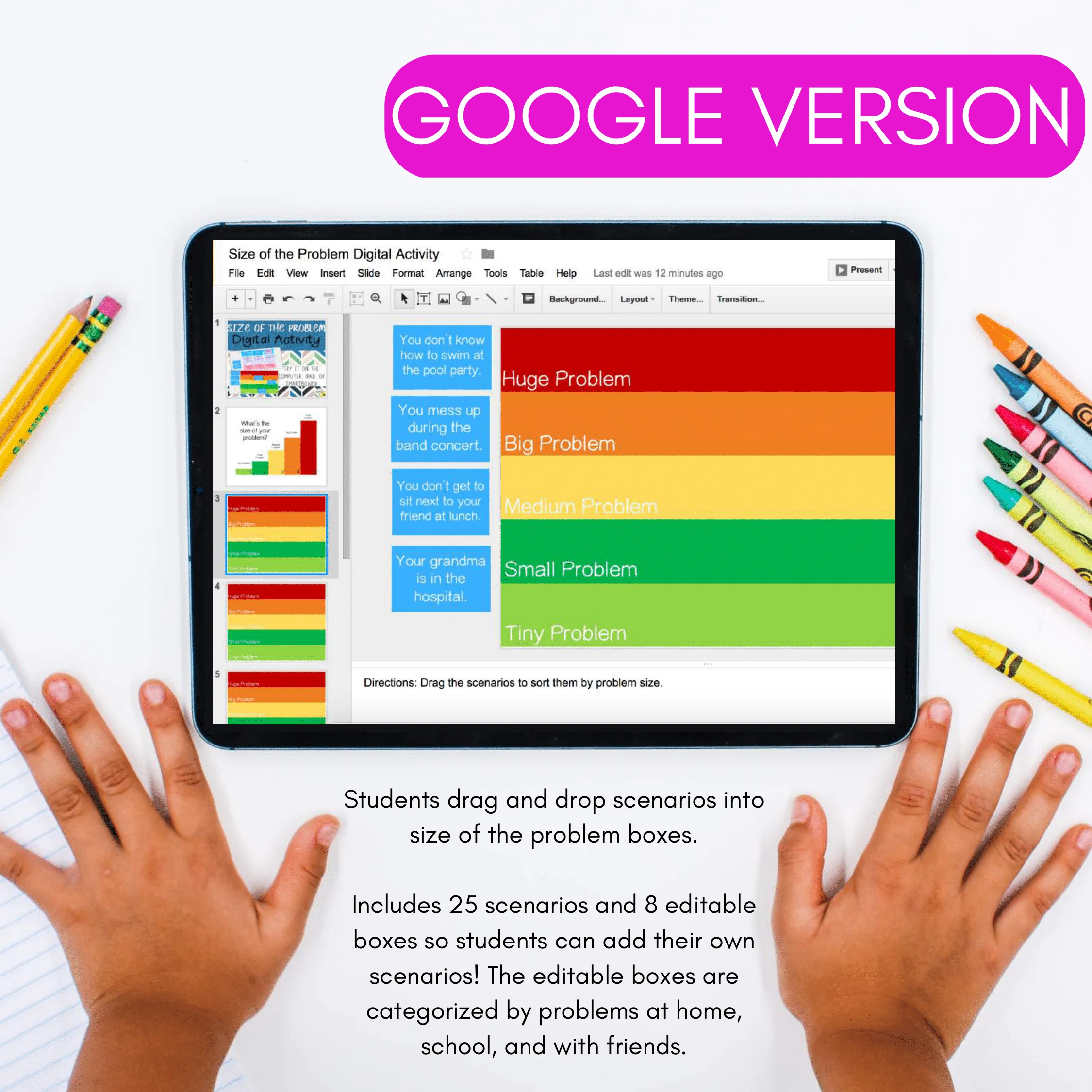 Size of the Problem Digital Activity - Boom Cards & Editable Google Slides Game - Image 6