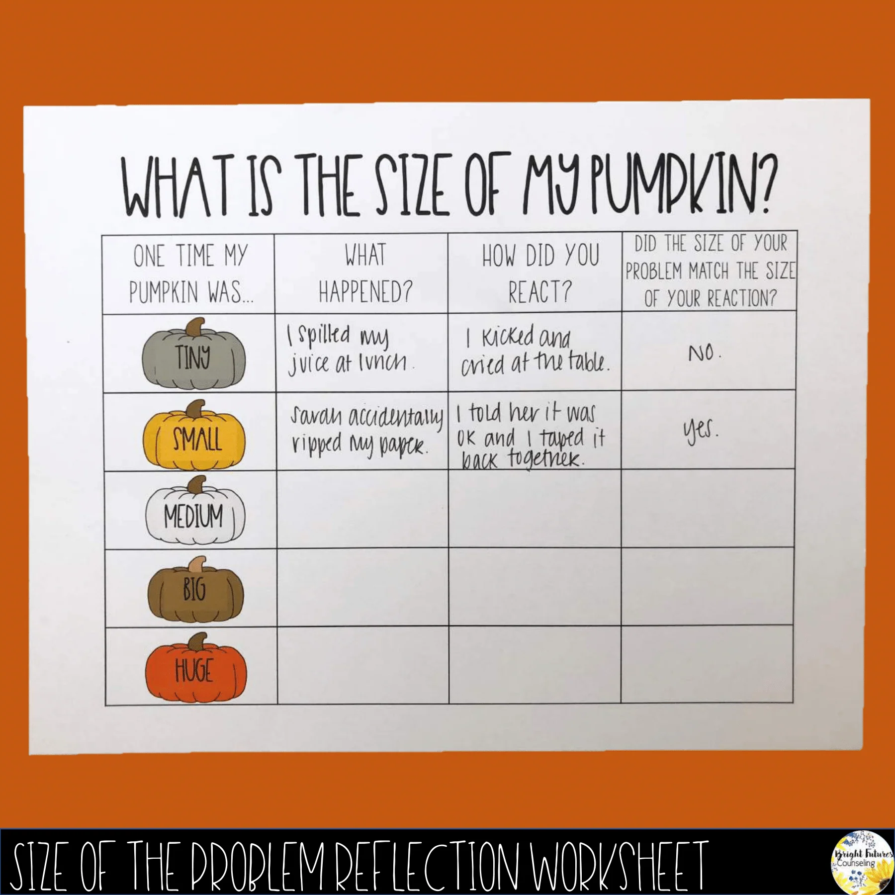 Size of the Problem Pumpkins Flip Book + Fall Themed Self-Regulation Activities - Image 11