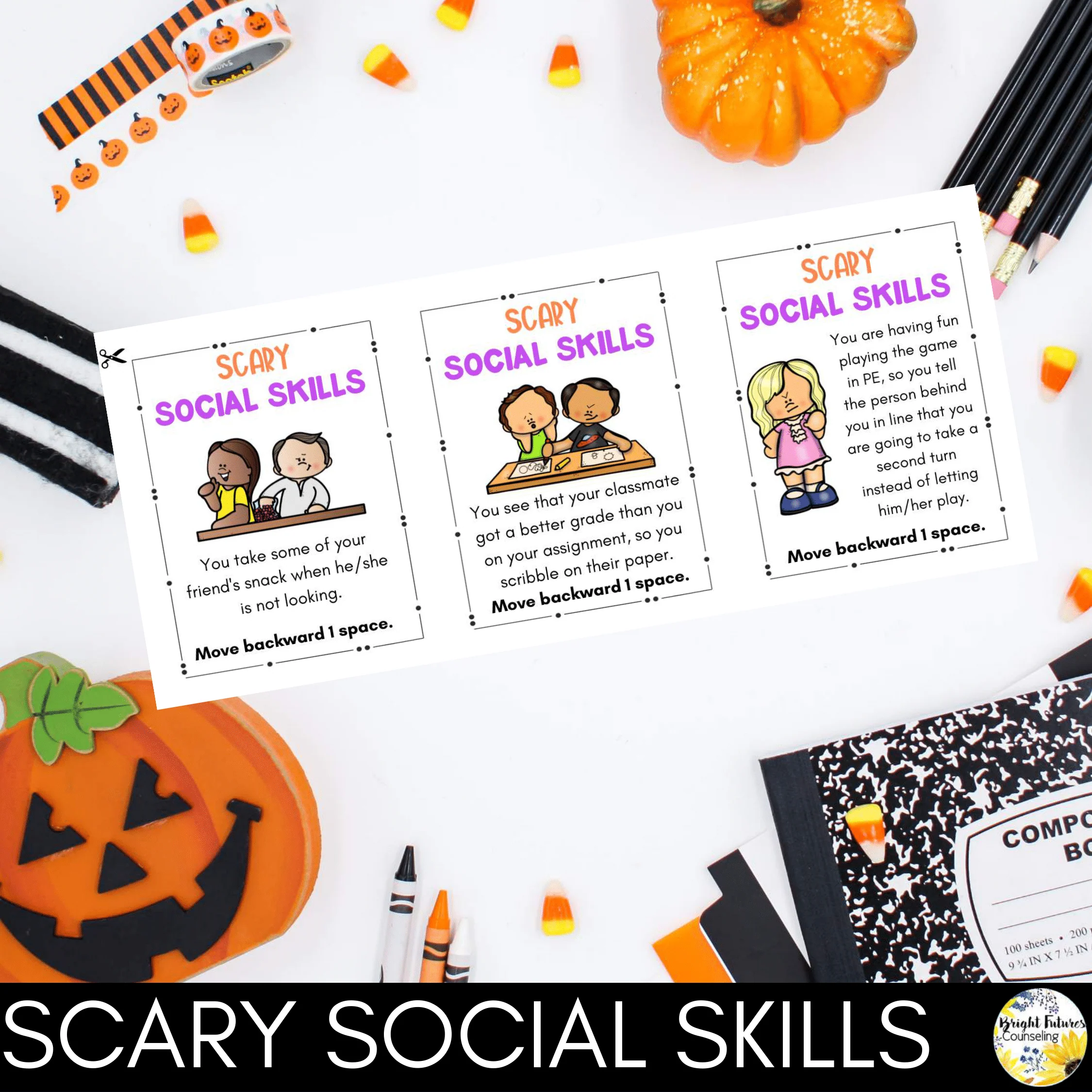Social Skills Halloween Board Game - School Counseling SEL Activity - Image 4