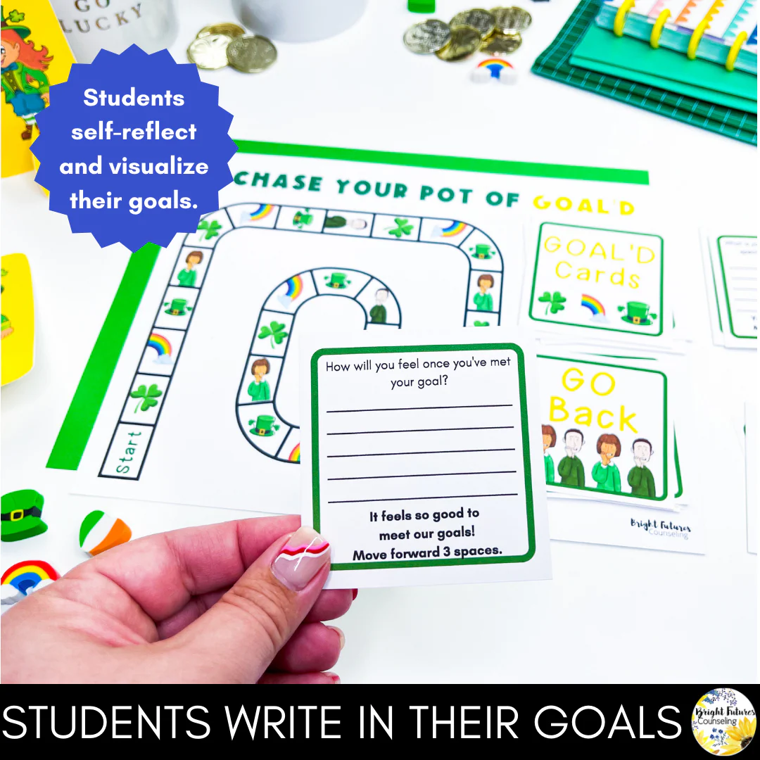 St. Patrick's Day Goal Setting Board Game - School Counseling Game - Image 4