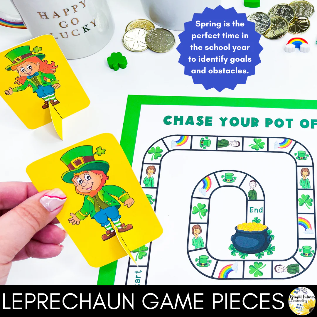 St. Patrick's Day Goal Setting Board Game - School Counseling Game - Image 7