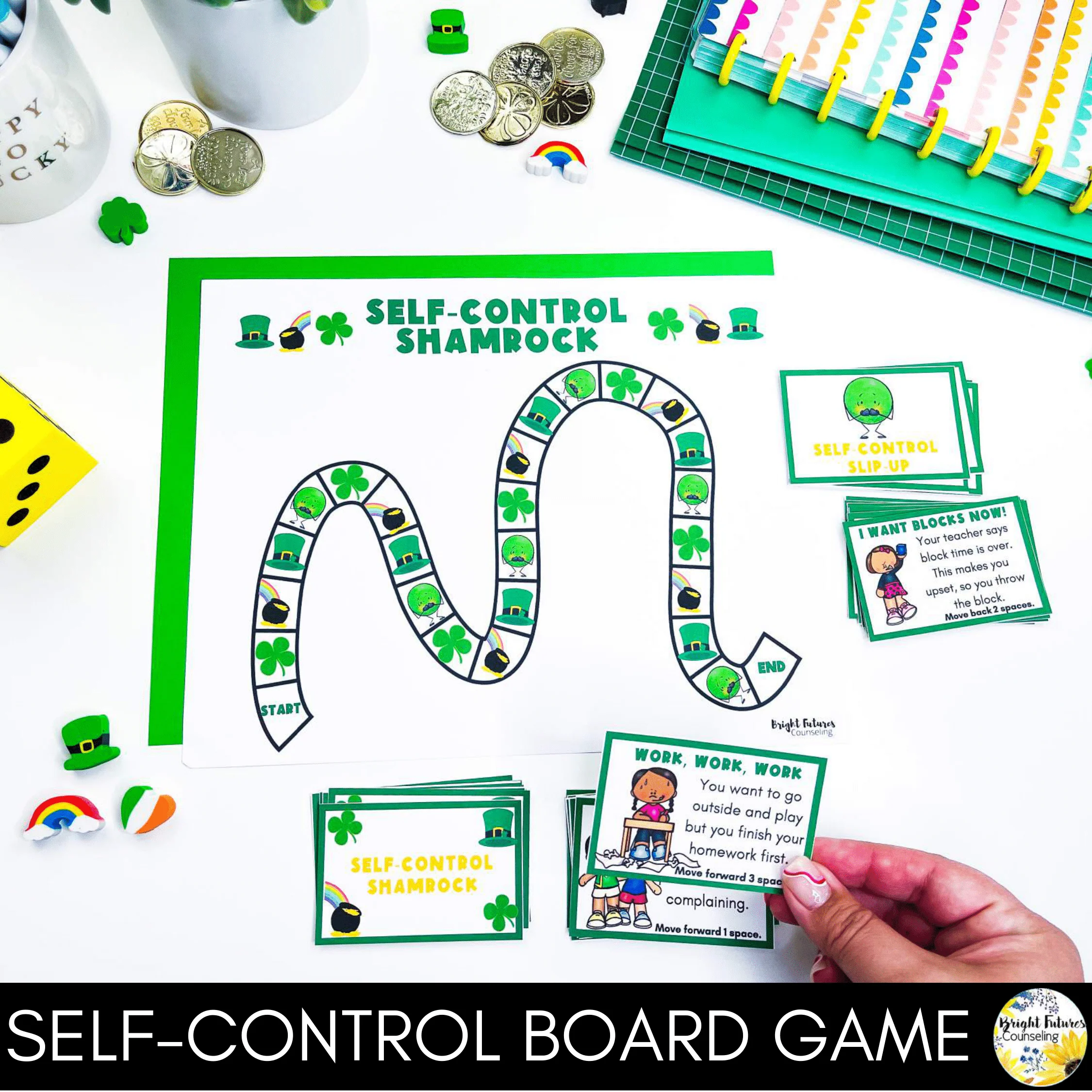 St. Patrick's Day Self-Control Board Game - School Counseling Activity - Image 2