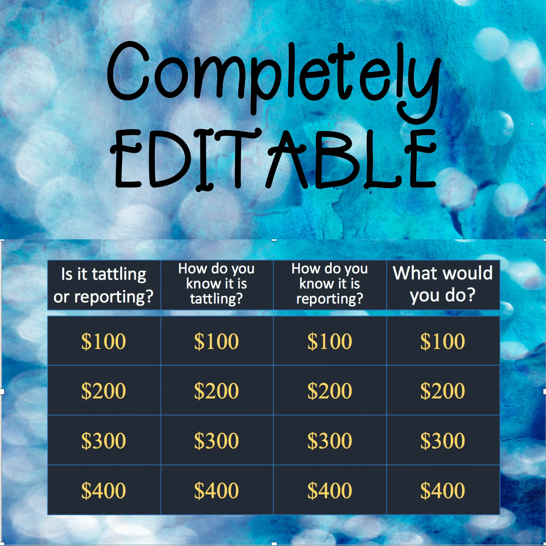 Tattling Vs Reporting Digital Game Show with Editable Digital Version - Image 2