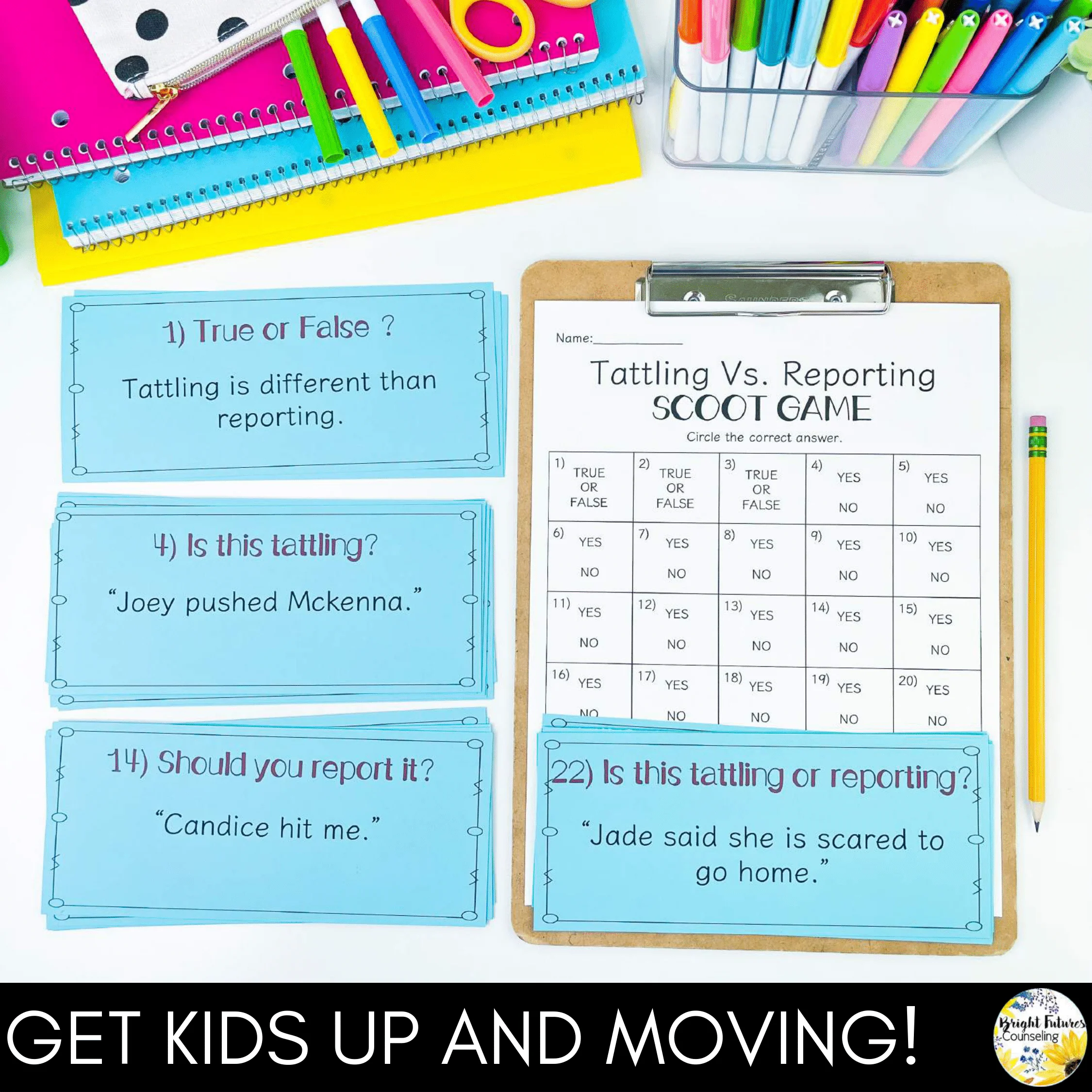 Tattling Vs Reporting Scoot Game School Counseling Game - Image 2