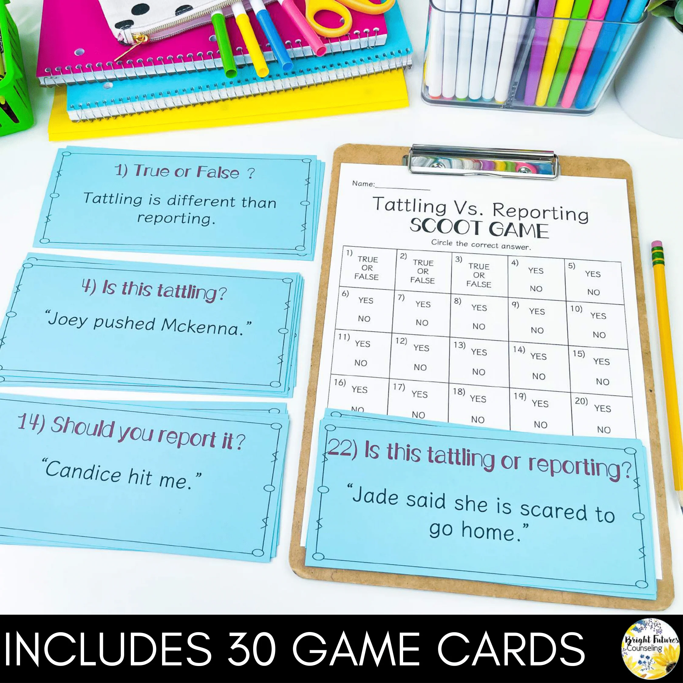 Tattling Vs Reporting Scoot Game School Counseling Game - Image 4