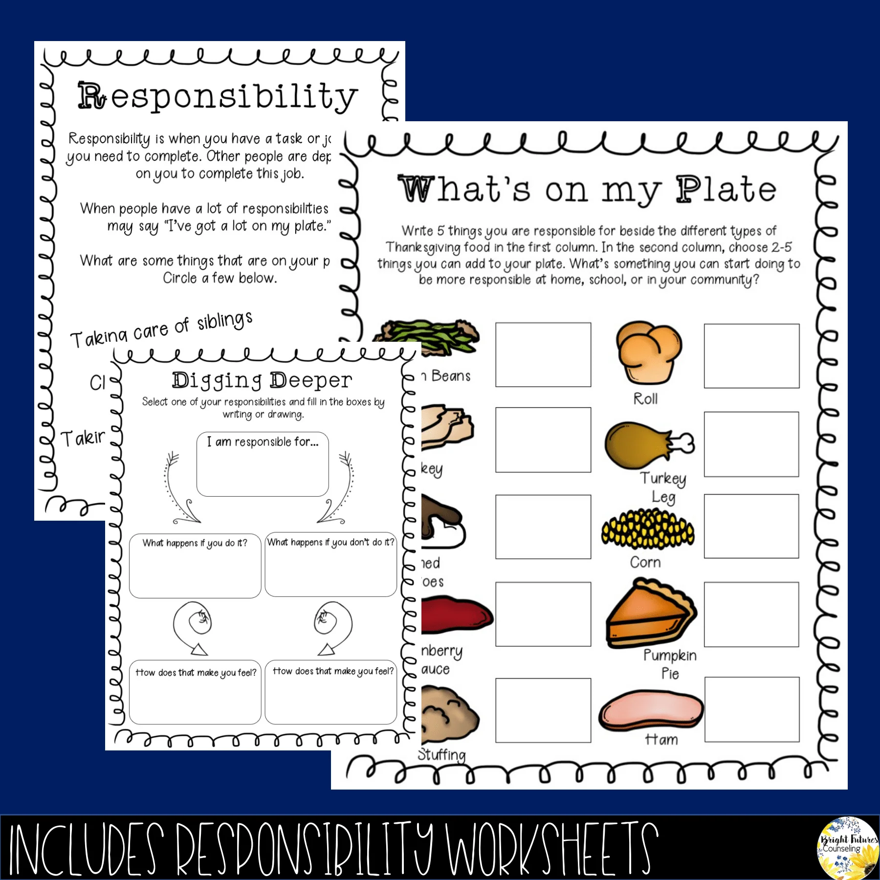Thanksgiving Responsibility Activity What's On Your Plate? Responsibility Lesson - Image 2