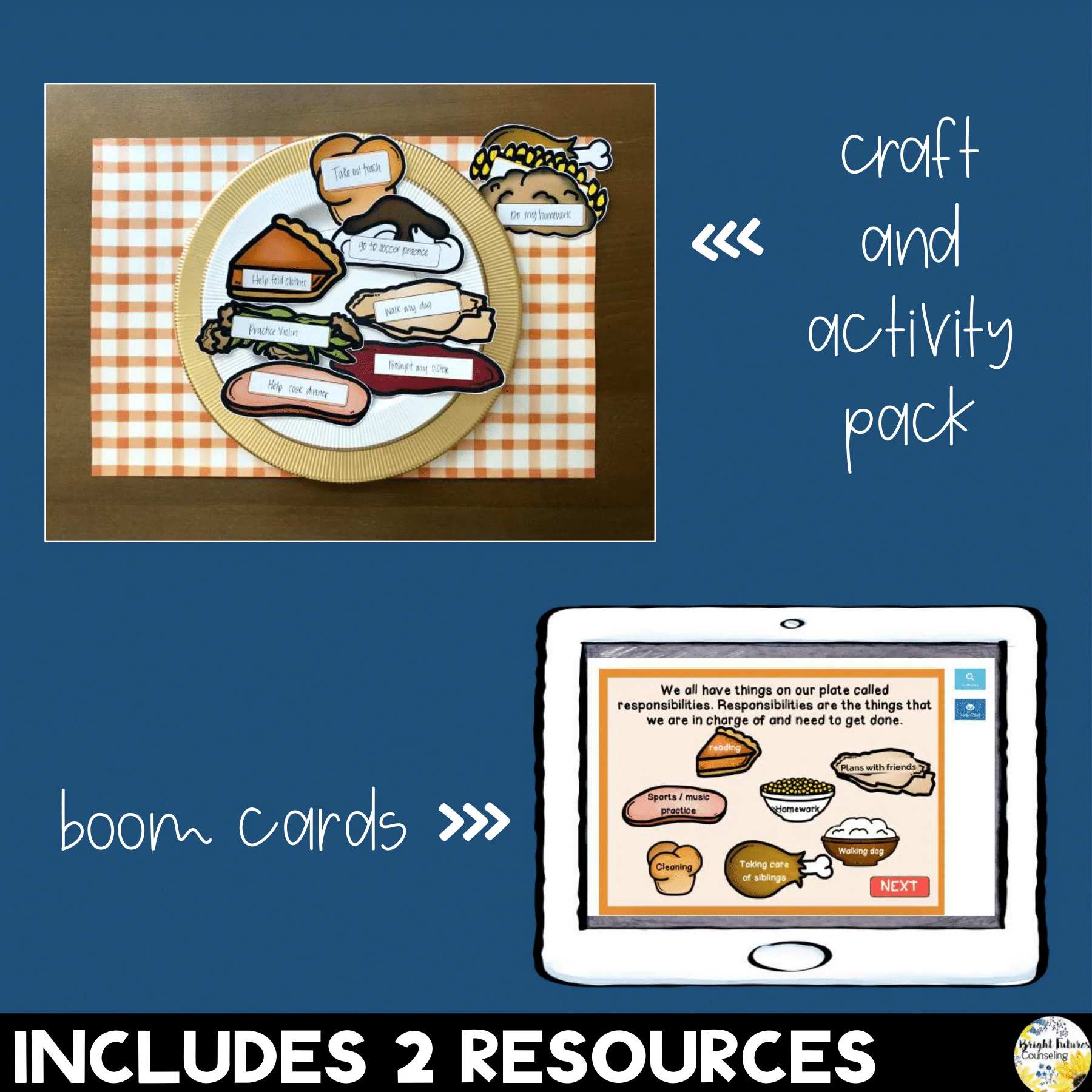 Thanksgiving Responsibility Bundle + Distance Learning SEL Boom Cards - Image 2