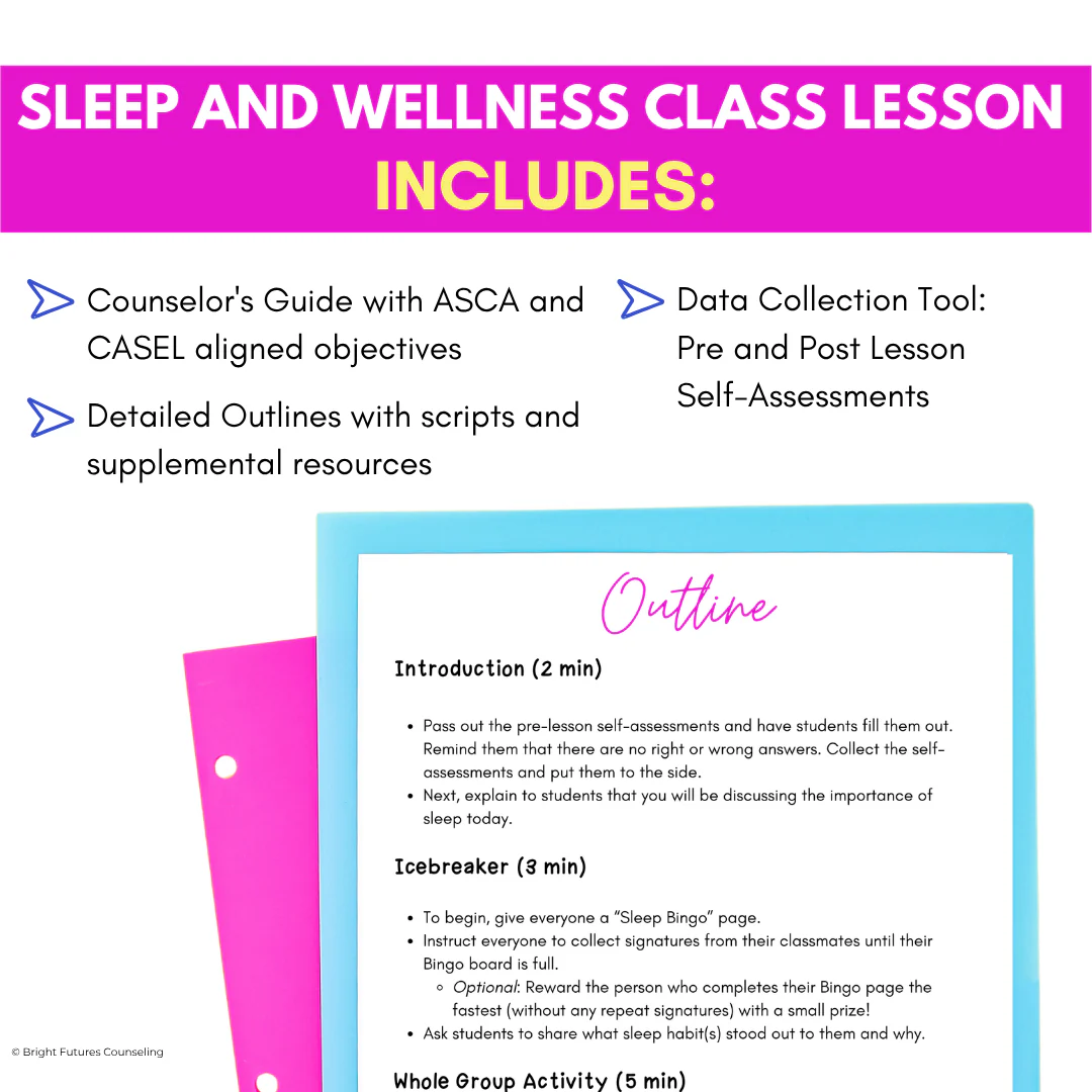 Wellness and Sleep Hygiene - Health and Wellness School Counseling & SEL Lesson - Image 2