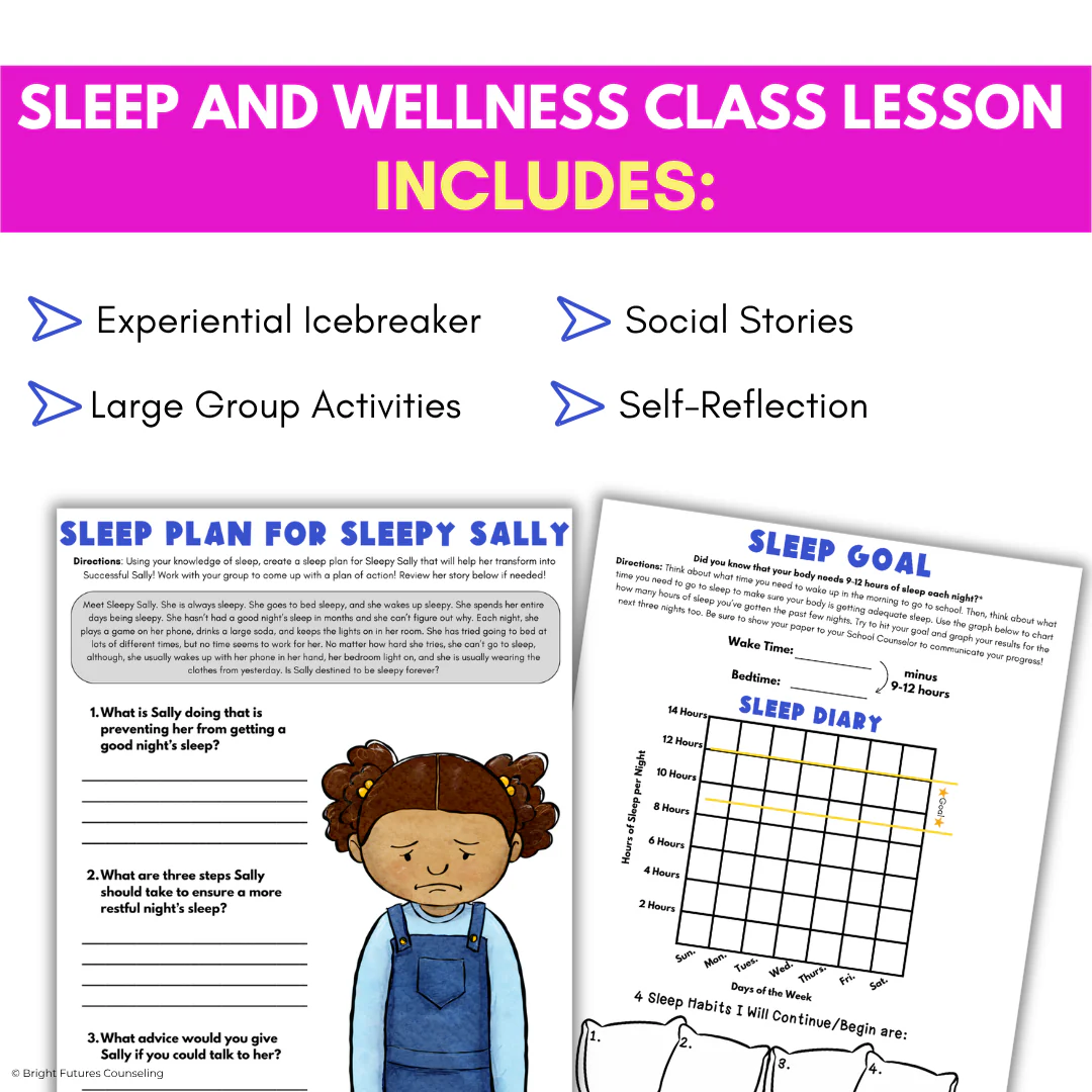 Wellness and Sleep Hygiene - Health and Wellness School Counseling & SEL Lesson - Image 3